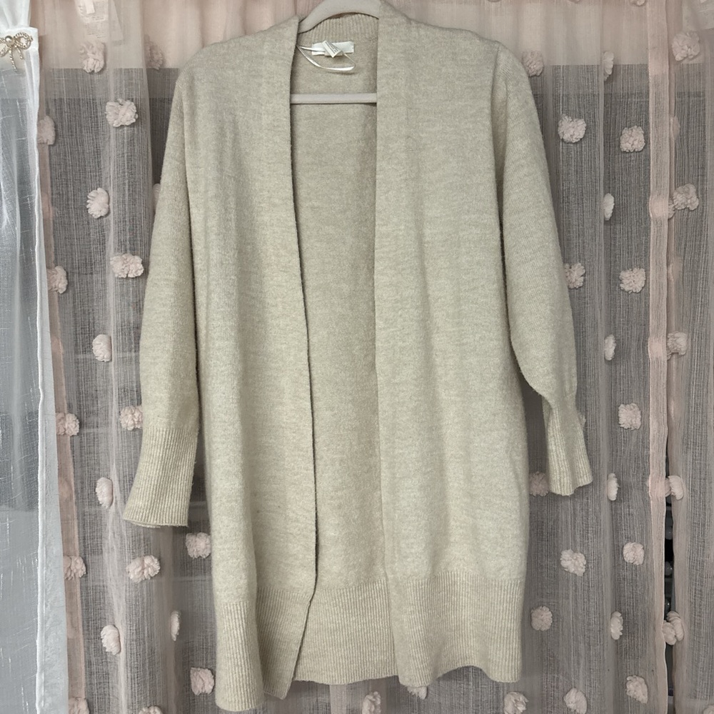 H&M Cream Open-Front Cardigan